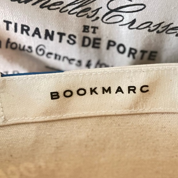 🆕 Marc Jacobs Bookmarc Location Tote Color Blue/Cream - Picture 3 of 5